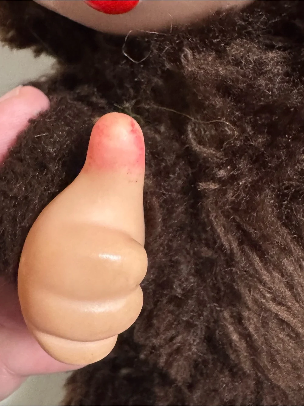 Vintage Monchhichi Style Thumb Sucking Monkey Doll Plush Rubber Face 10